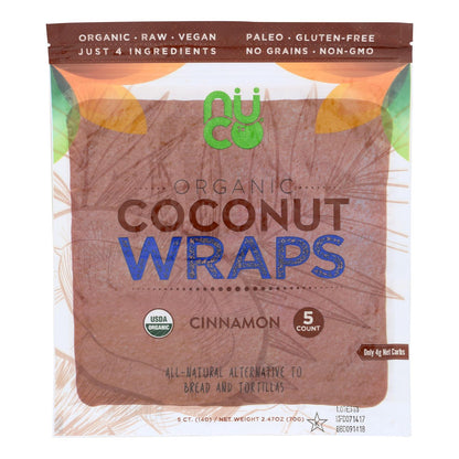 Nuco Organic Cinnamon Coconut Wraps (Case of 12 - 2.47 Oz.)