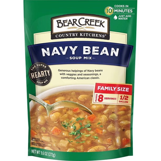 Bear Creek Soup Mix Navy Bean - 9.6 Oz Pack of 6