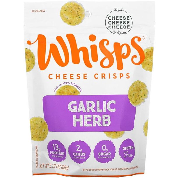 Whisps Garlic & Herb Cheese Crisps | 2.12 Oz, Case of 12