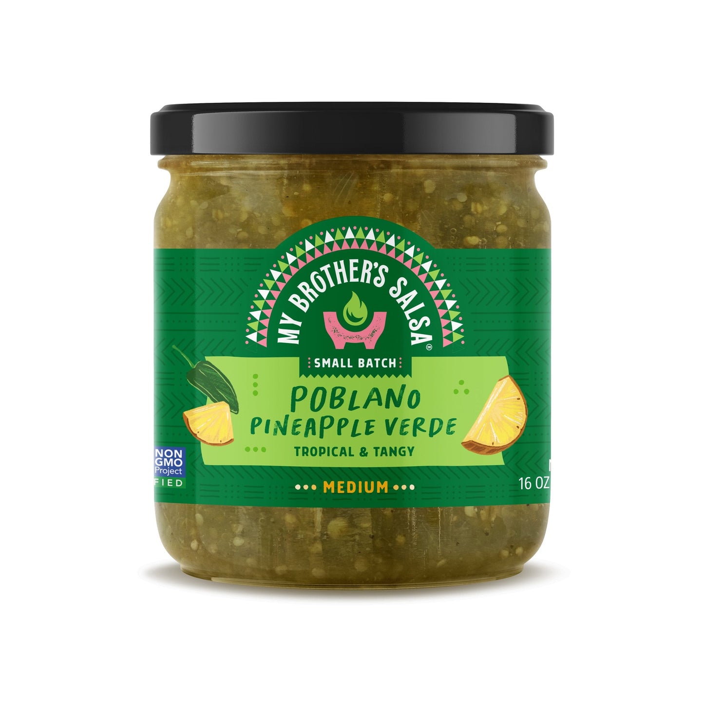 My Brother's Salsa - Salsa Poblano Pineap Vrde - Case Of 6-16 Oz