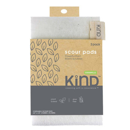 Casabella Kind Plant-Based Scour Pads, 2 Count, Case of 12