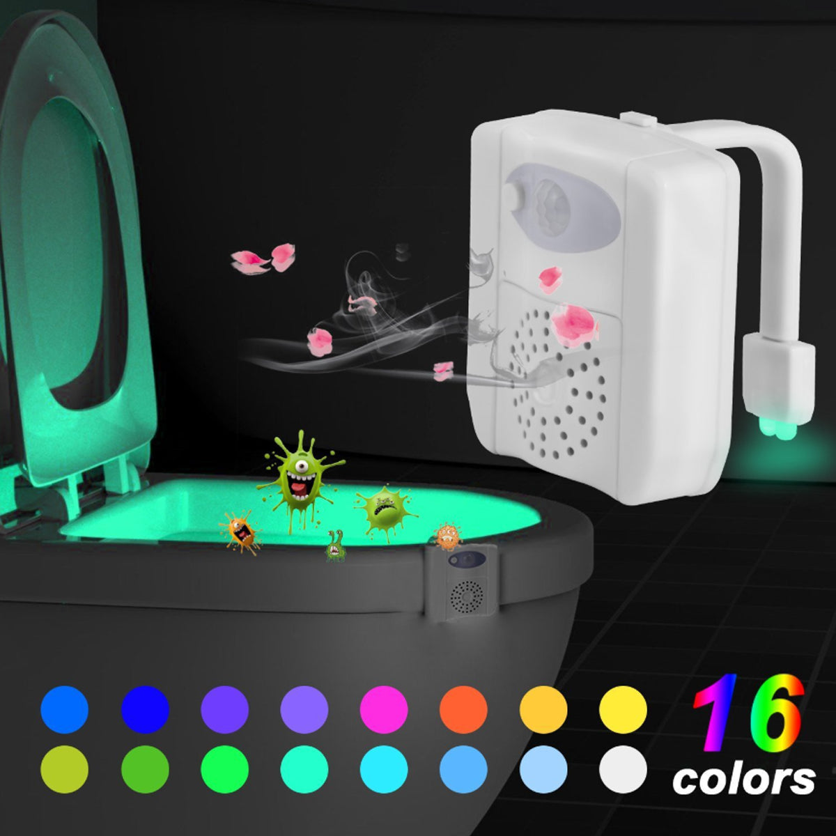 CLEAN BOWL UV Sanitizing Light For Germ Free Toilets With LED Motion Light by VistaShops