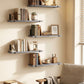 Wood Wall Shelves 15.8” with Metal Brackets – Rustic Floating Shelves | 5/8 Pack