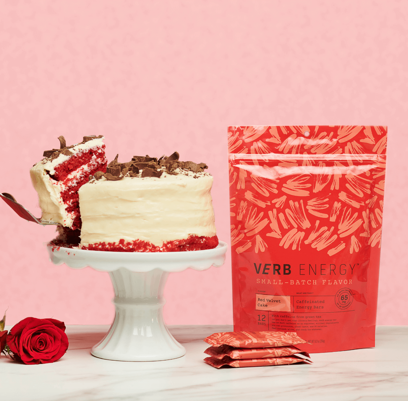 Verb Energy Red Velvet Energy Bar .92 Oz, Case of 16