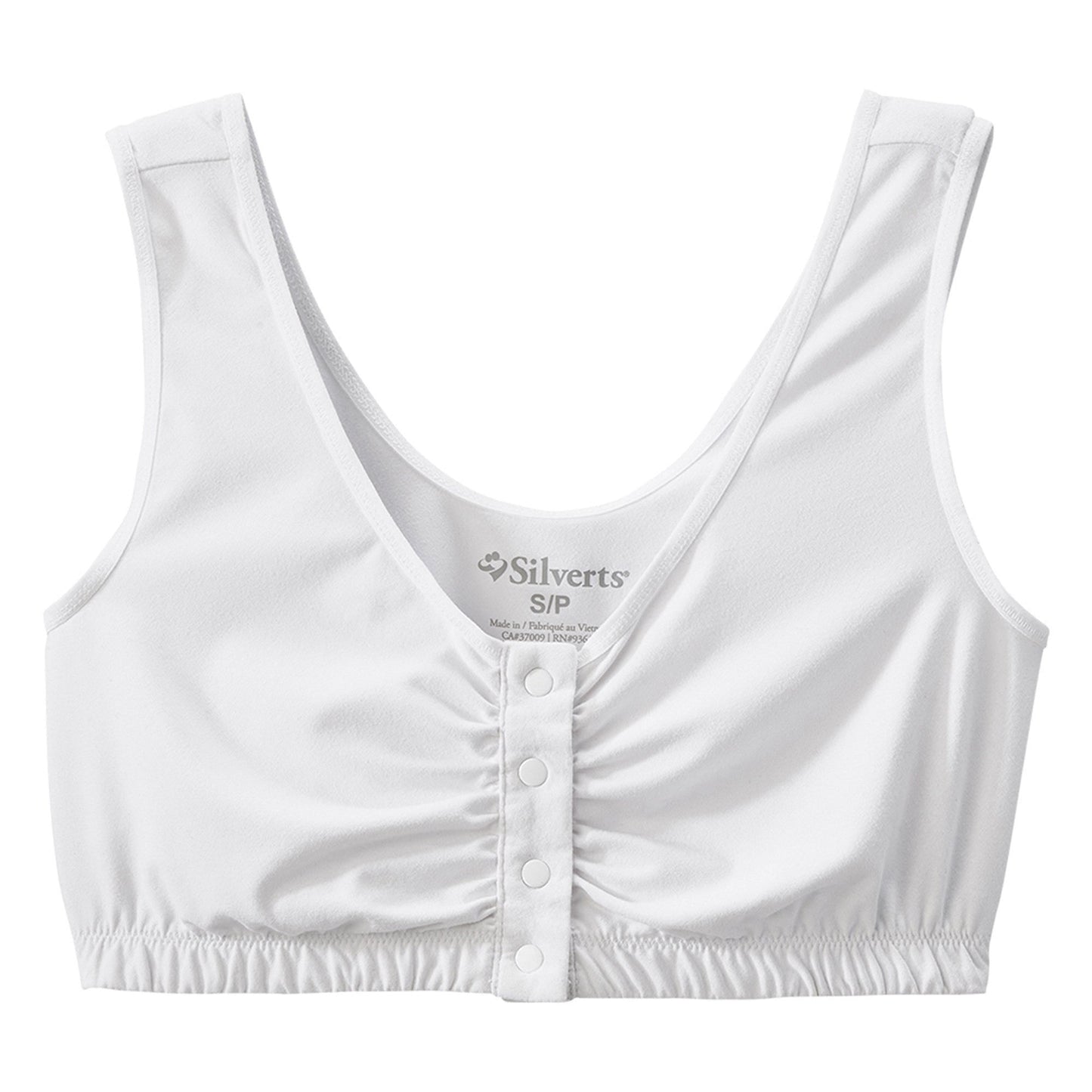 Silverts Adaptive Front Closure Bra - White, Large