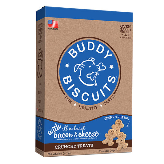 Buddy Biscuits 8 oz Itty Bitty Bacon N Cheese Biscuit - Case of 12
