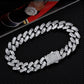 12mm Baguette CZ Mens Cuban Link Bracelet in White Gold by Bling Proud | Urban Jewelry Online Store