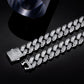 12mm Baguette CZ Mens Cuban Link Bracelet in White Gold by Bling Proud | Urban Jewelry Online Store