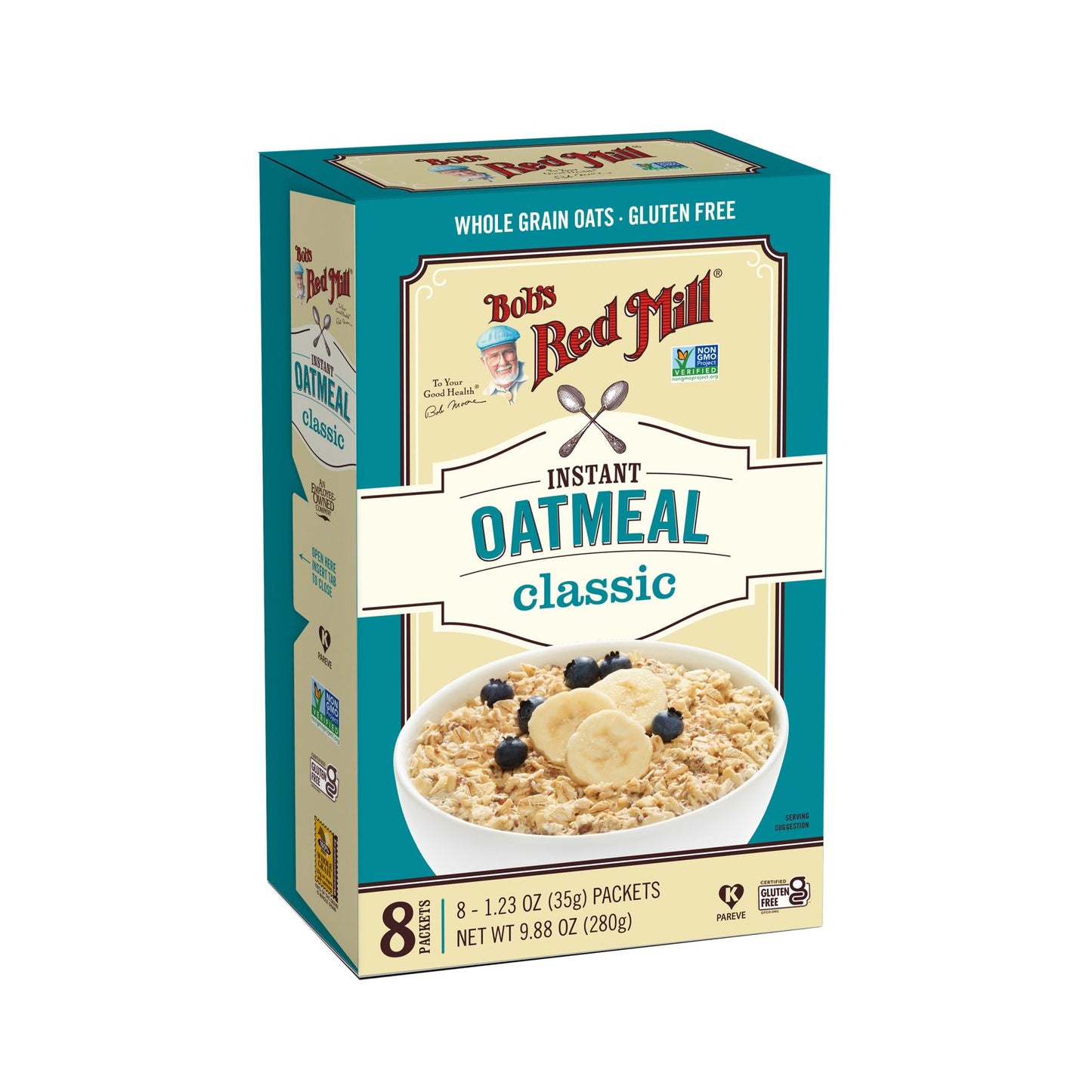 Bob's Red Mill Gluten-Free Classic Instant Oatmeal, Pack of 4 (9.88 oz per Canister)
