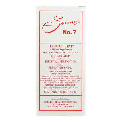 Sonne's Detoxification No. 7 - Powerful Liquid Herbal Supplement - 32 Fl. Oz.