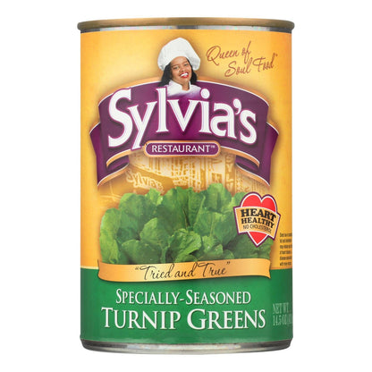Sylvia's Specially-Seasoned Turnip Greens, 14.5 Oz, Case of 12