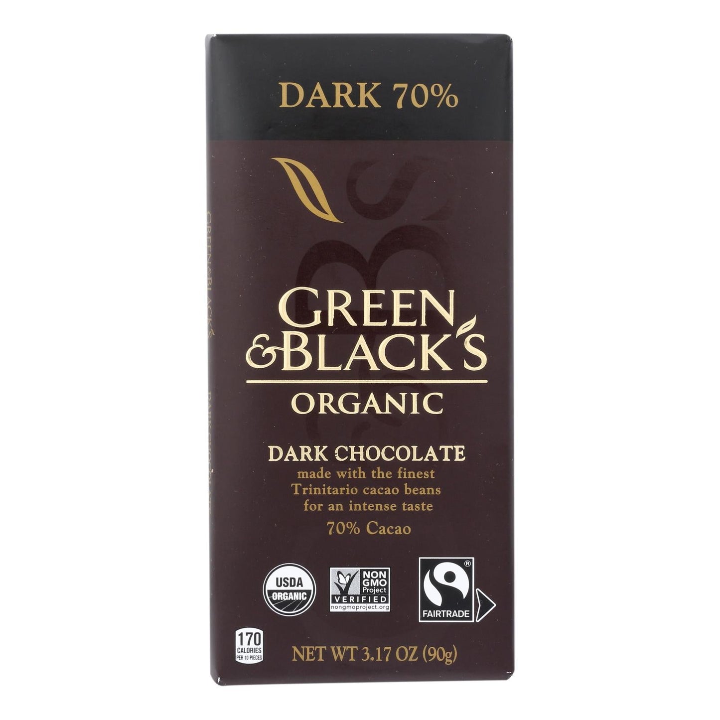 Green & Black's Organic Dark Chocolate 70% Cocoa - 3.17 oz. (Case of 10)