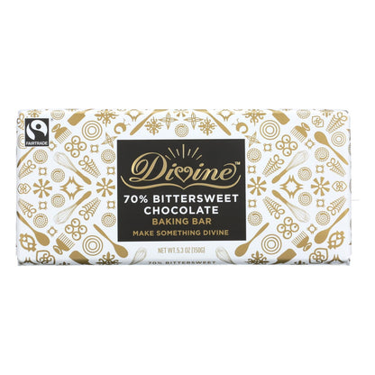 Divine Baking Bar 70% Bittersweet Chocolate - 5.3 oz - Case of 12