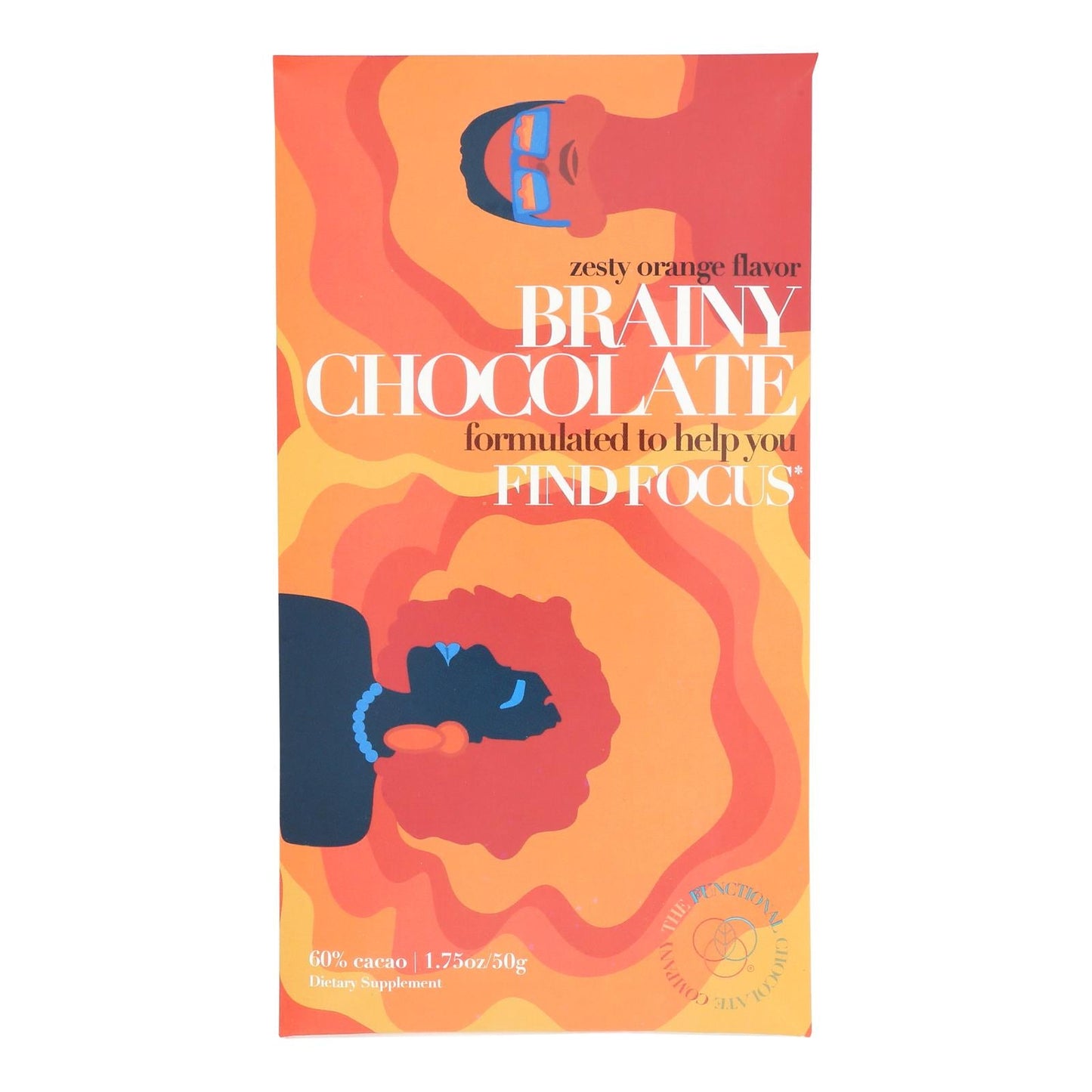 Brainy Chocolate Bar - 12 x 1.75 Oz Case by The Functional Chocolate Co