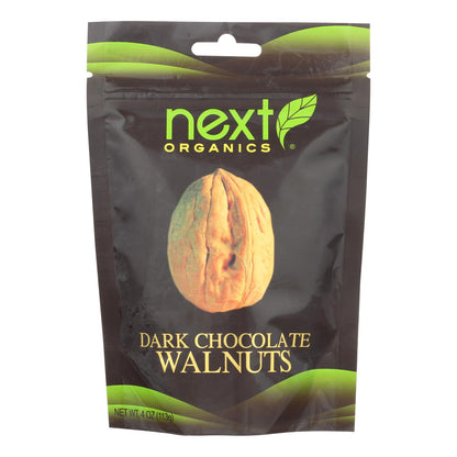 Next Organics Dark Chocolate Walnuts - Case of 6 - 4 Oz Bags