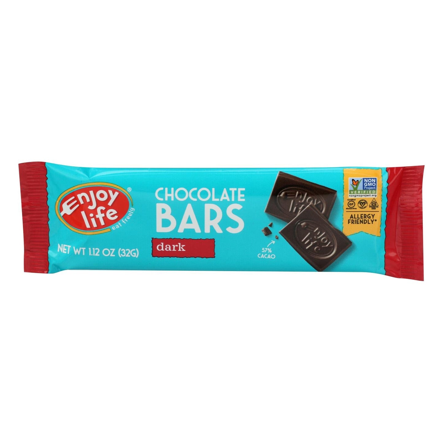 Enjoy Life Boom Choco Boom Dairy-Free Dark Chocolate Bar, 1.12oz Pack of 24