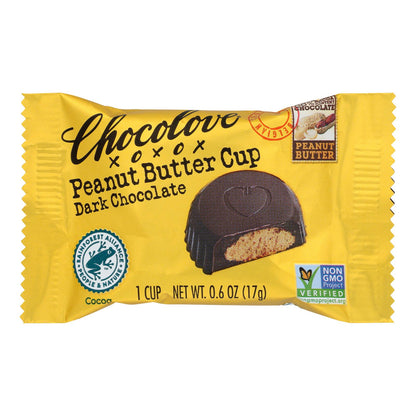 Chocolove Xoxox Peanut Butter Dark Chocolate Cups, Case of 50, .6 Oz