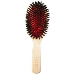 Bass Brushes Large Oval Cushion Hair Brush, 100% Wild Boar Bristles, Beveled Wood Handle