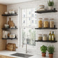 Wood Wall Shelves 15.8” with Metal Brackets – Rustic Floating Shelves | 5/8 Pack