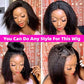 13x4 Glueless Kinky Straight Bob Wig | Ready-to-Wear | Brazilian Remy Human Hair