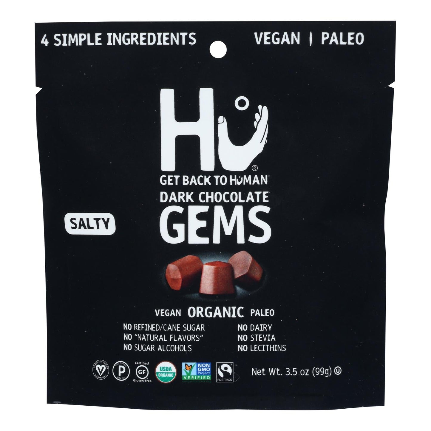 Hu Gems Dark Chocolate Salty Case of 6 - 3.5 oz.