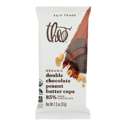 Theo Chocolate Peanut Butter Cup Double Chocolate - 1.3 Oz, Case of 12