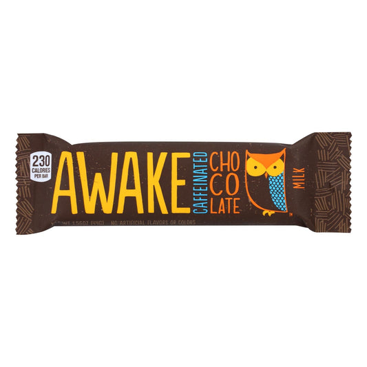 Awake Caff Milk Chocolate Bar - 1.55 Oz Each, Case of 12