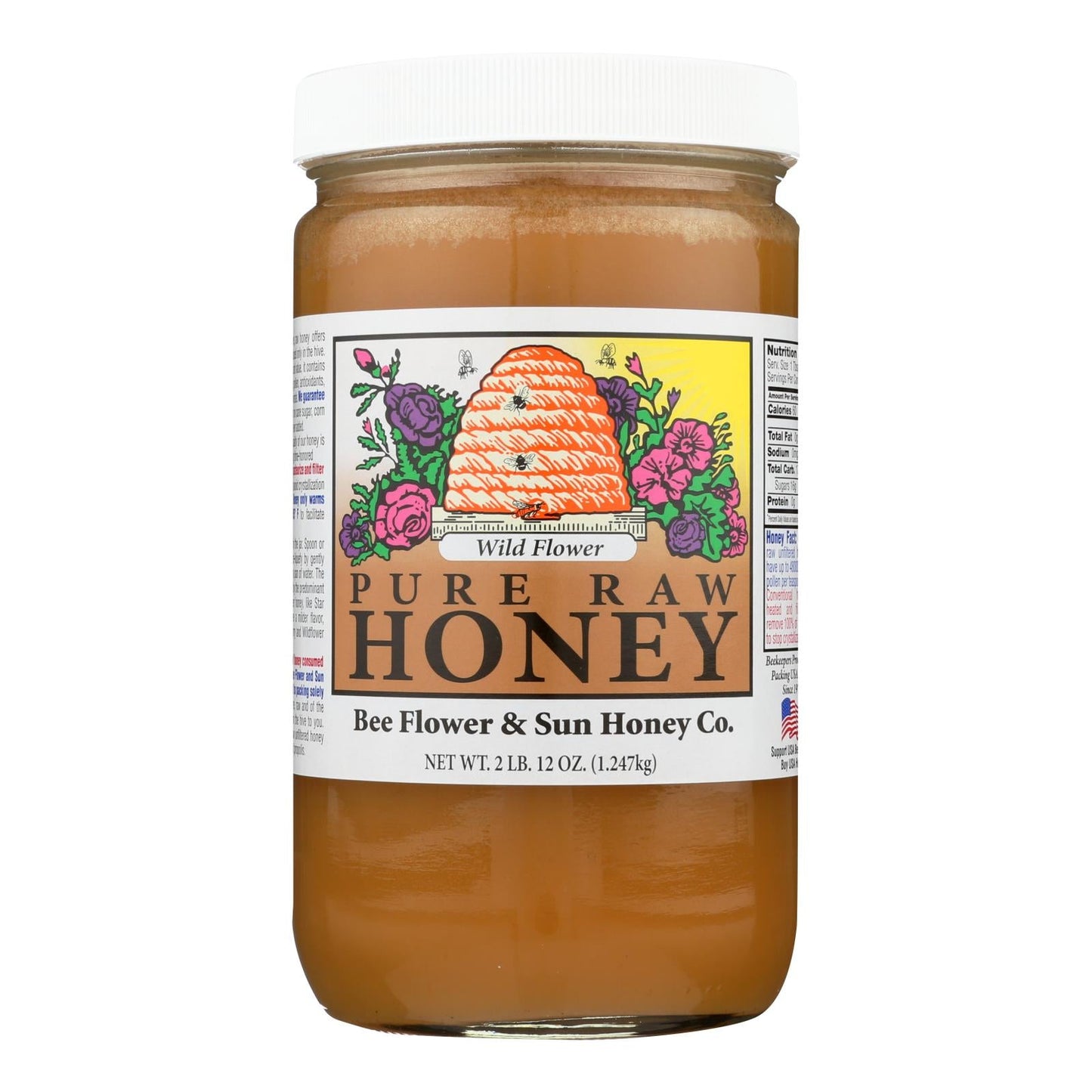 Bee Flower & Sun Honey - Wildflower Honey - 44 oz. Case