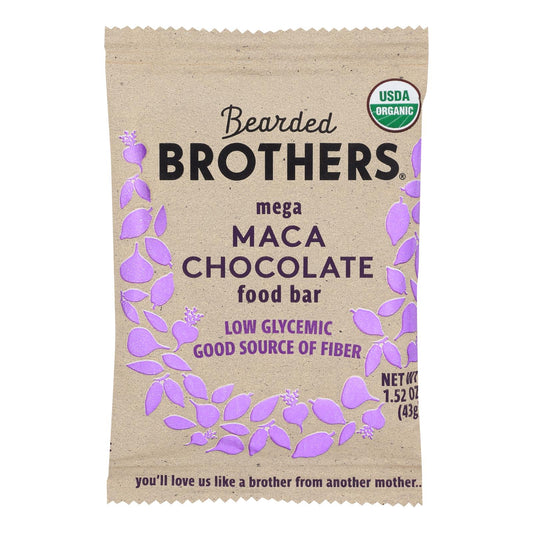 Bearded Brothers Energy Bar - Mega Maca Chocolate - 12 Pack - 1.52 Oz.