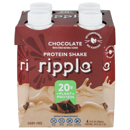 Ripple Foods PBC Chocolate RTD Plant Based Shake 4/11 fl oz (Case of 6)