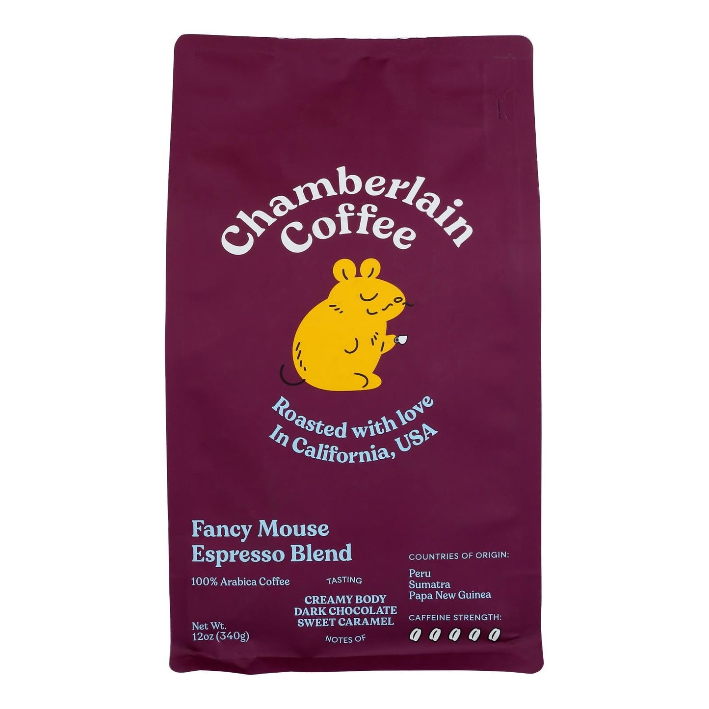 Chamberlain Coffee Organic Whole Bean Fancy Mouse, 12 oz. Case of 12