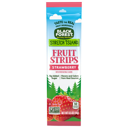Black Forest Stretch Island Fruit Strips Strawberry, 0.5oz Case of 30, Temperature Controlled