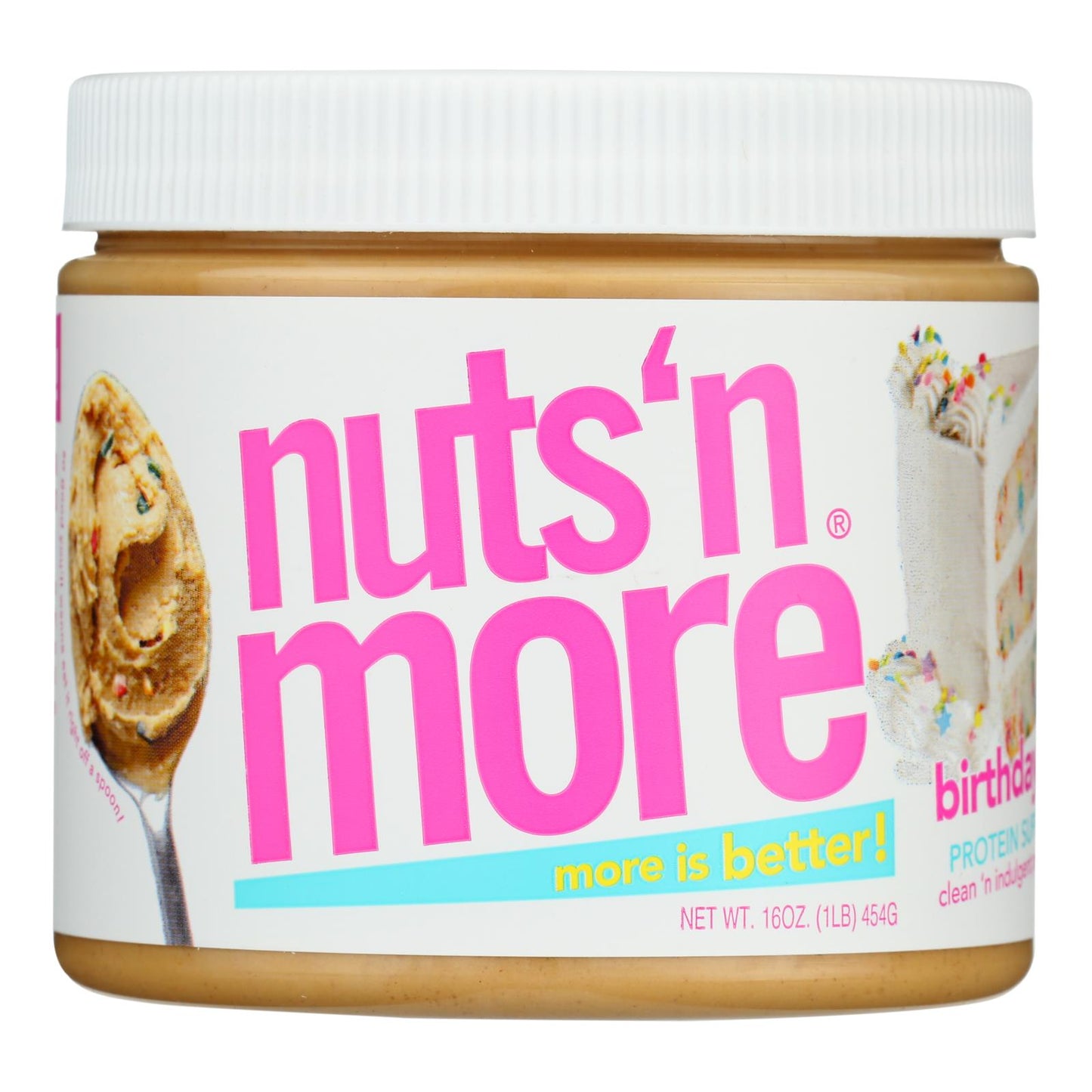 Birthday Cake Peanut Butter Spread by Nuts And More - 15 Oz - Pack of 6