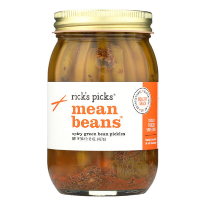 Rick's Picks Mean Beans Pickled Green Beans, 19 oz, Case of 6