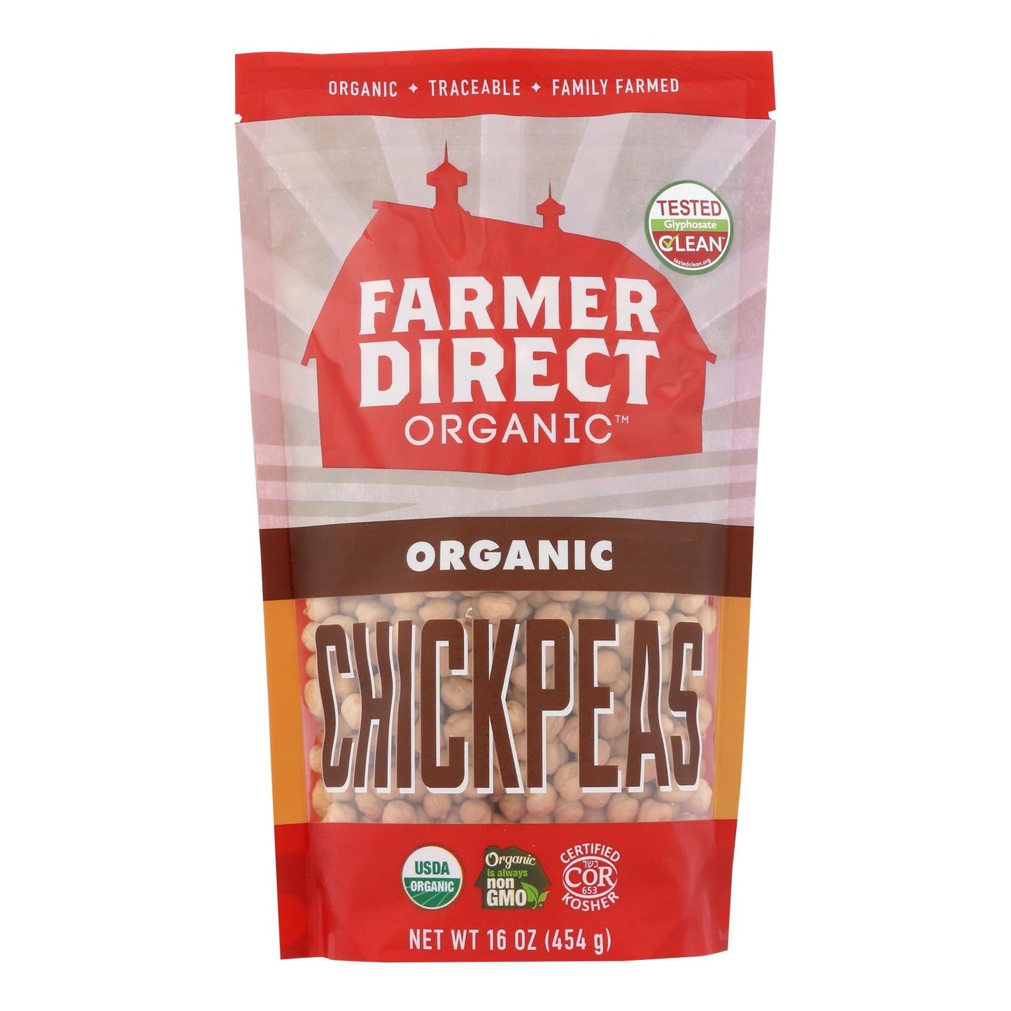 Farmer Direct Cooperative Organic Chickpeas  - 16 oz. (Pack of 6)