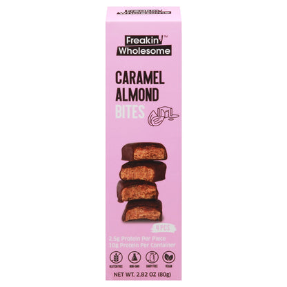Freakin' Wholesome Bites Caramel Almond Dark Chocolate, Case of 10 - 2.82 Oz.