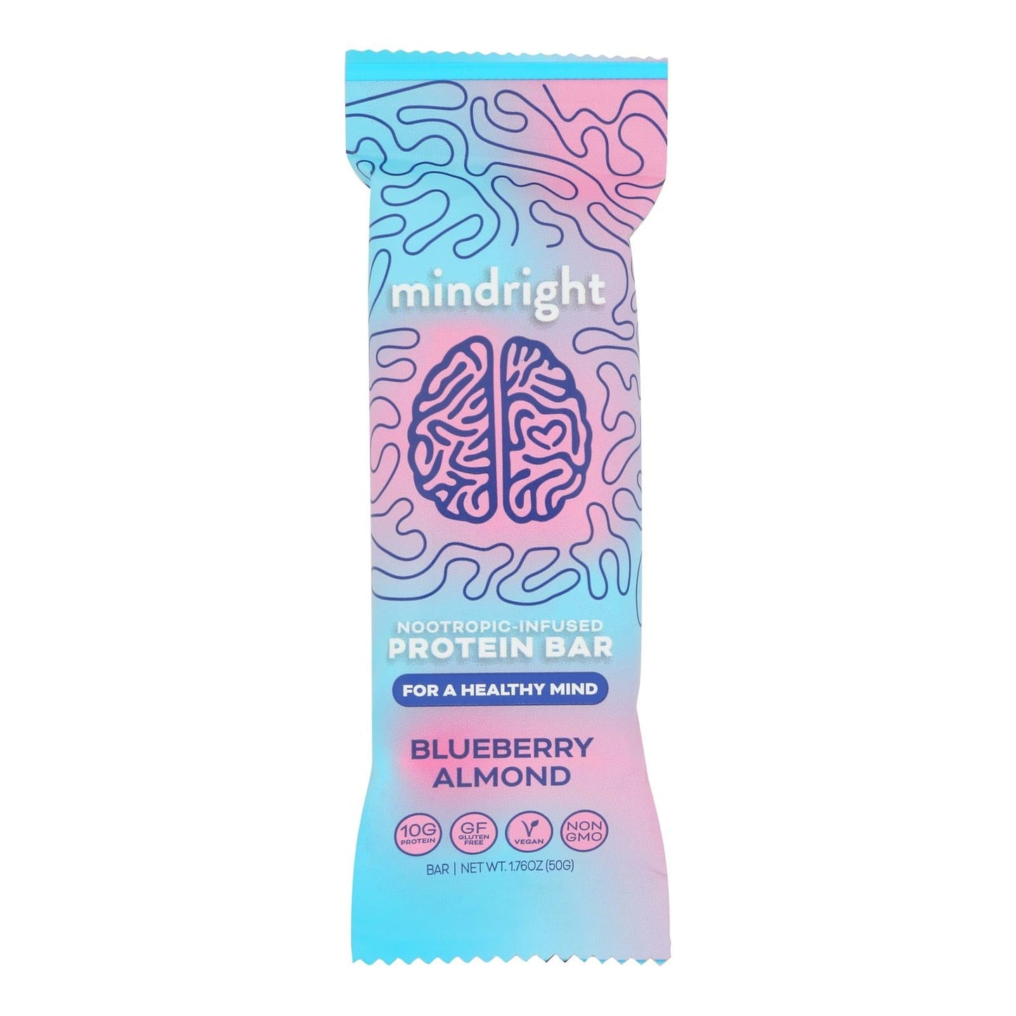 Mindright Bar Blueberry Almond - Case of 12 - 1.76 oz.