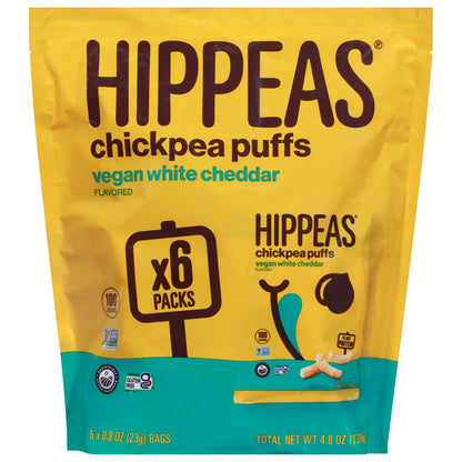 Hippeas Vegan White Cheddar Chickpea Puffs 6.8 Ounce (Case of 12)