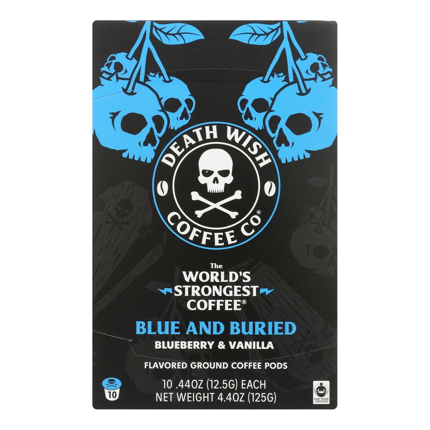 Death Wish Coffee - Blue & Buried - Single Serve Coffee Pods - Case of 6 x 10 Count