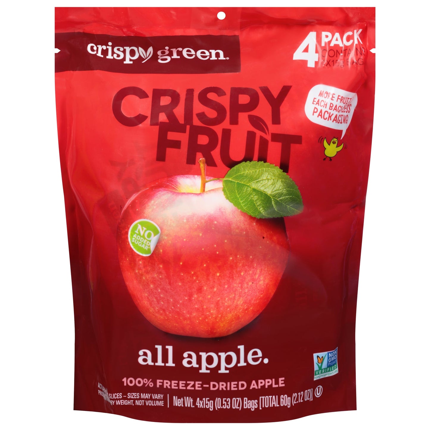 Crispy Green Premium Crispy Apples, 2.12 Oz (Pack of 4), Case of 8