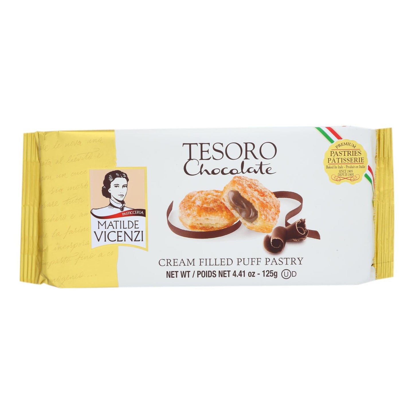 Vicenzi Puff Pastry with Cream Filling (Pack of 8) - 4.41 Oz