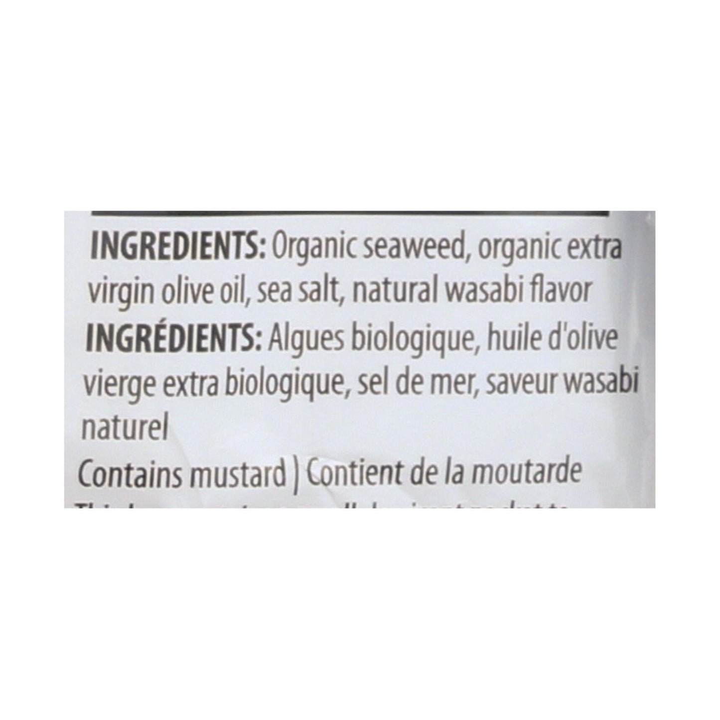 Organic Wasabi Seaweed Snax by Seasnax (Case of 12 - .36 Oz Each)