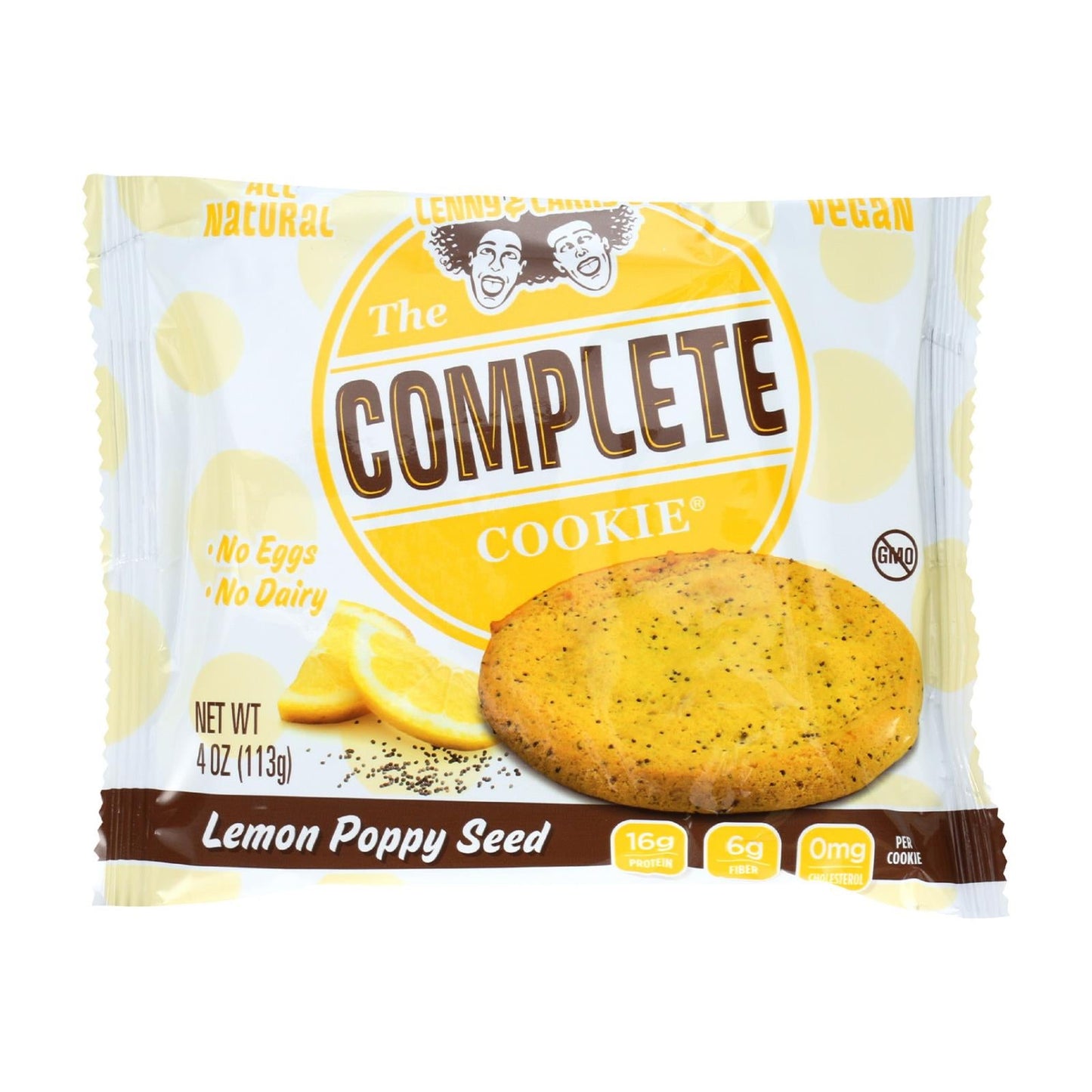 Lenny & Larry's Lemon Poppyseed The Complete Cookie, 4 Oz., Pack of 12