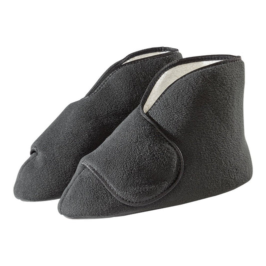 Silverts Diabetic Bootie Slippers - Black, Medium / X-Wide