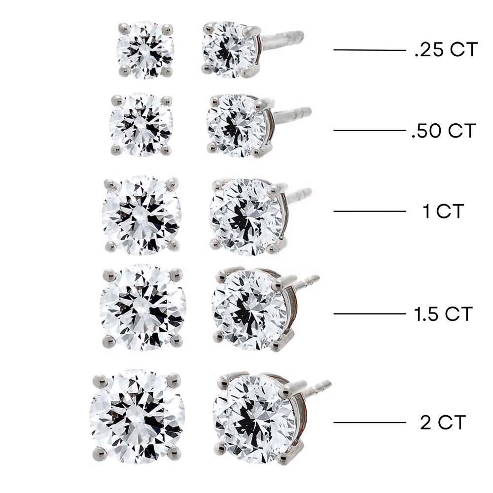 Lab Grown Diamond Solitaire Four Prong Stud Earring 14K by By Adina Eden