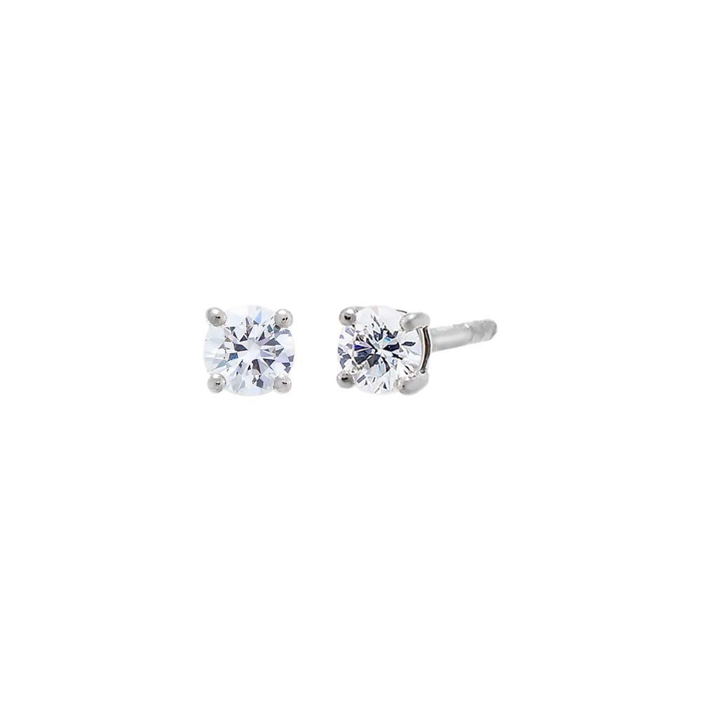 Lab Grown Diamond Solitaire Four Prong Stud Earring 14K by By Adina Eden