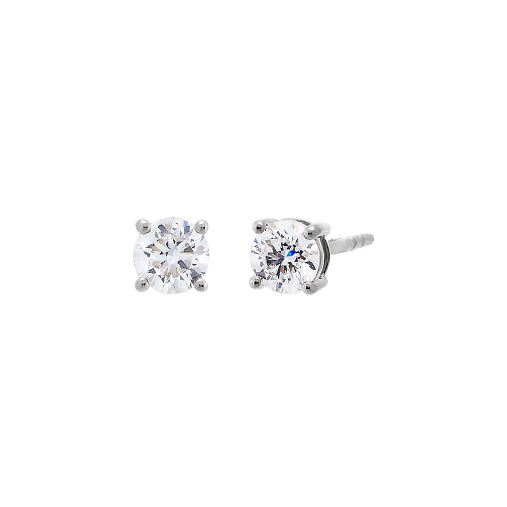 Lab Grown Diamond Solitaire Four Prong Stud Earring 14K by By Adina Eden