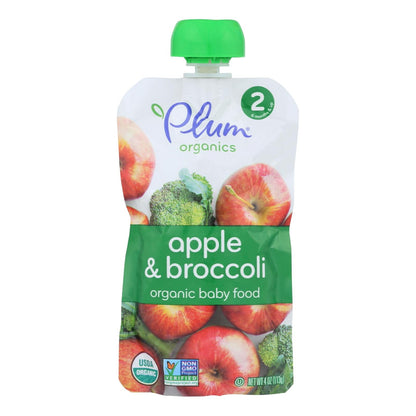 Plum Organics Apple Broccoli Organic Baby Food, Stage 2, 4 Oz, 6-Pack