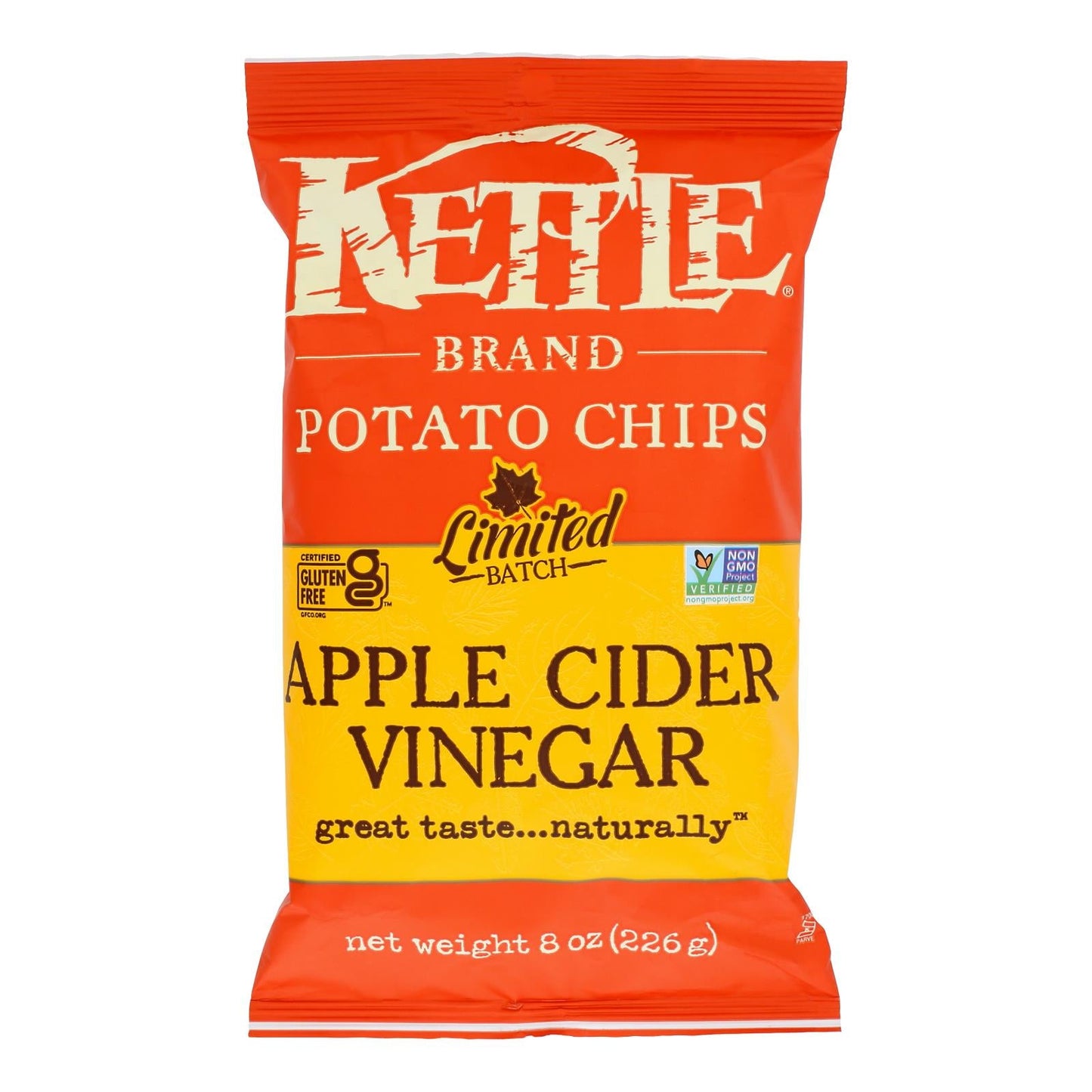 Kettle Brand Apple Cider Vinegar Potato Chips, 8 Oz (Pack of 12)