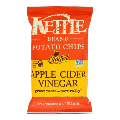 Kettle Brand Apple Cider Vinegar Potato Chips, 8 Oz (Pack of 12)